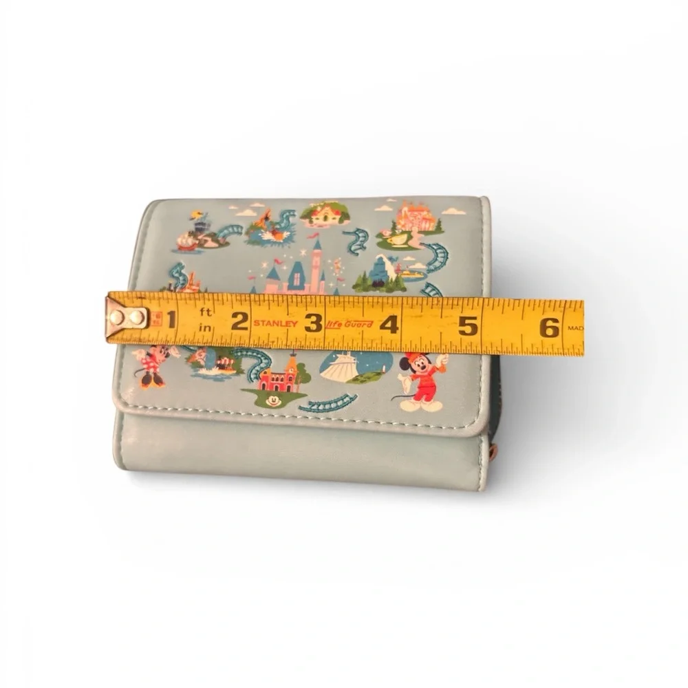 Loungefly Blue Wallet with Disney Castle and Characters - Picture 5 of 6